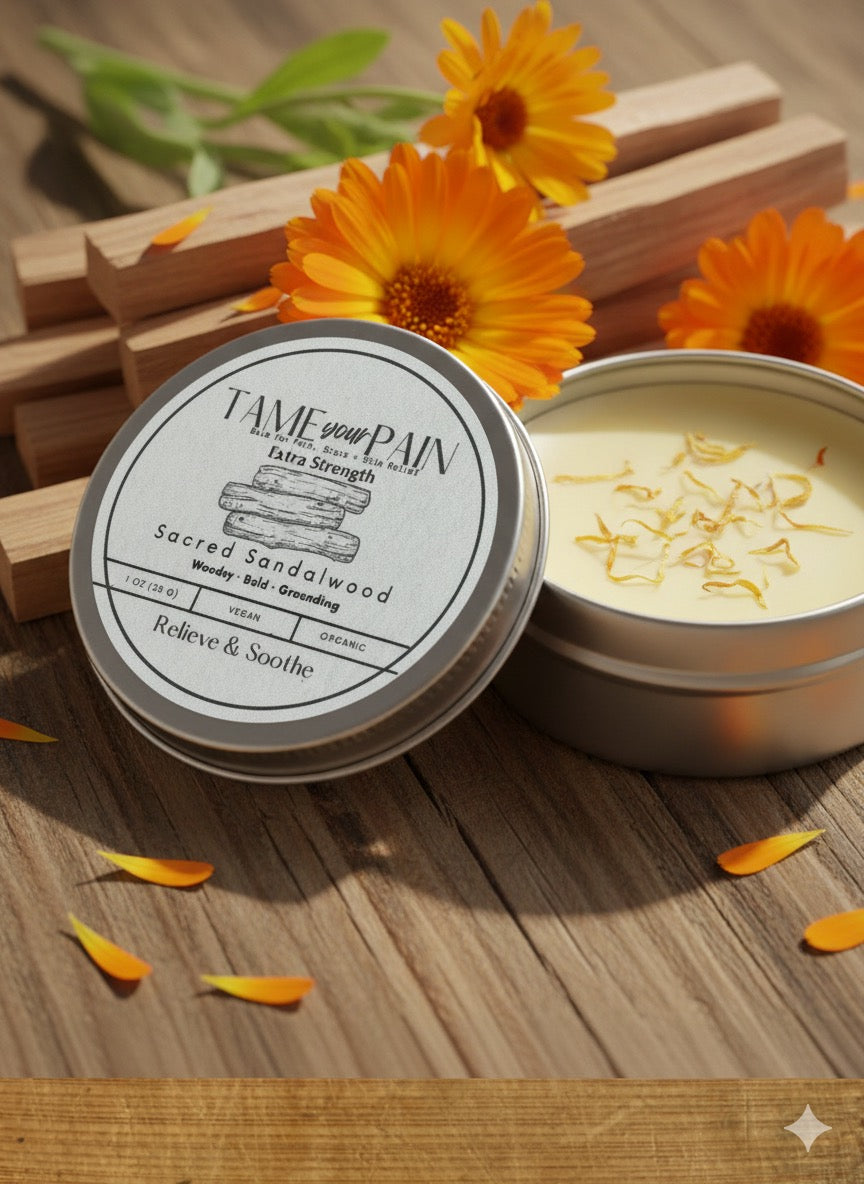 Tame Your Pain- Sacred Sandalwood Healing Salve – Extra Strength (1 oz)